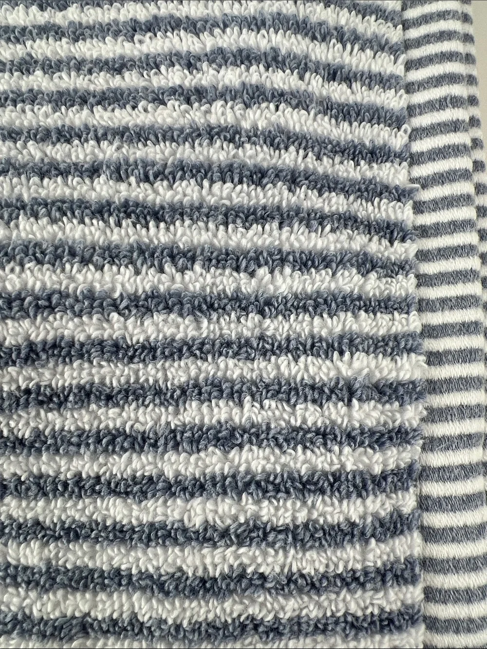 Common Thread Bath Towels Bamboo Blue White Striped Soft Cotton 2 Pc Set NEW